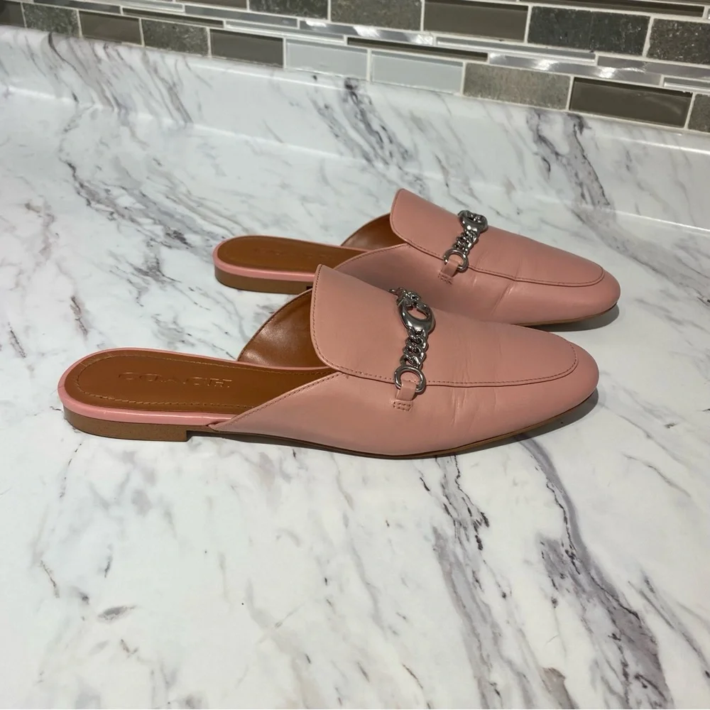 Coach‎ Sofi leather slides mules petal pink - Picture 3 of 16